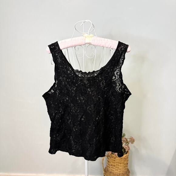 Gorgeous y2k vintage black lace milkmaid tank top - Picture 2 of 5